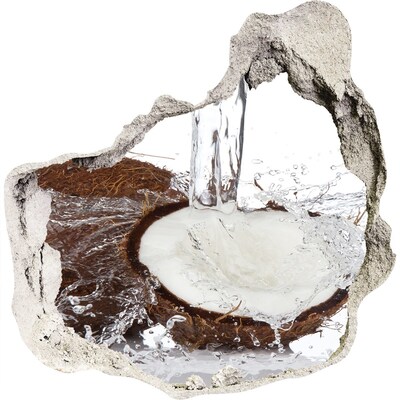 Adesivo effetto buco nel muro Cocco in un flusso d'acqua