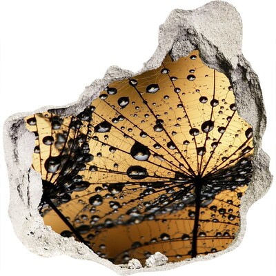 Adesivo effetto buco nel muro Gocce sulle foglie