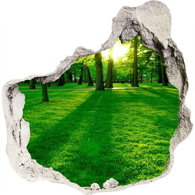 Finto buco nel muro 3D Parco verde sotto il sole