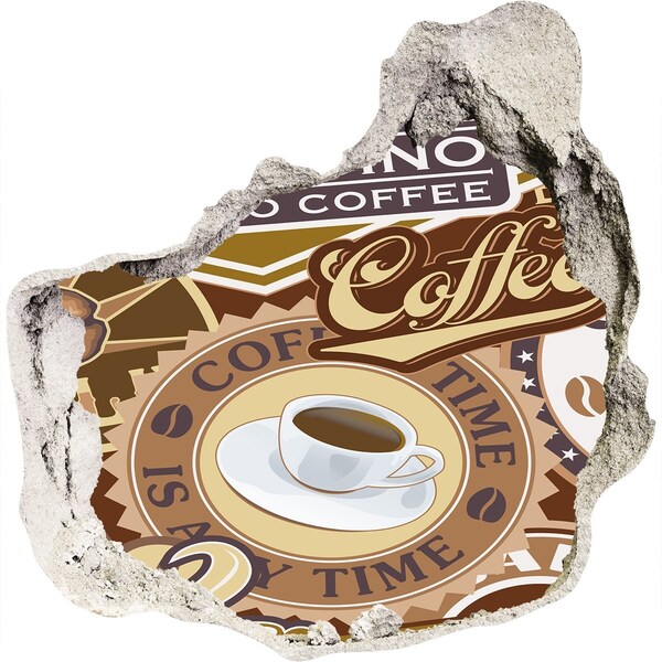 Finto buco nel muro 3D Il piacere del caffè