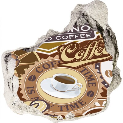 Finto buco nel muro 3D Il piacere del caffè