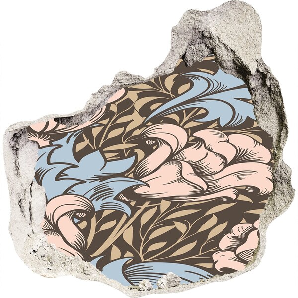 Trompe l'oeil buco nel muro Motivo floreale nel buco nel muro