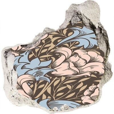 Trompe l'oeil buco nel muro Motivo floreale nel buco nel muro