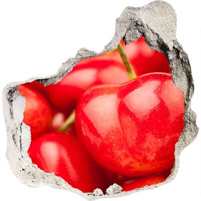 Finto buco nel muro 3D Ciliegie succose in un buco nel muro