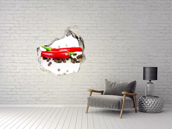 Trompe l'oeil buco nel muro Spezie piccanti in cucina