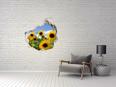 Finto buco nel muro 3D Girasoli alla luce del giorno