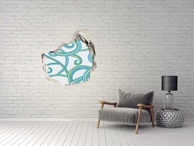 Trompe l'oeil buco nel muro Onde colorate sullo sfondo del muro