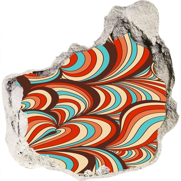 Adesivo effetto buco nel muro Un vortice colorato di motivi