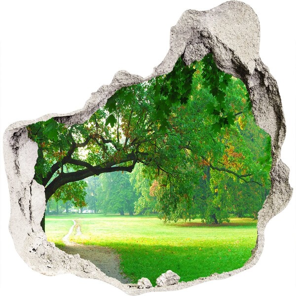 Adesivo effetto buco nel muro Parco verde al sole