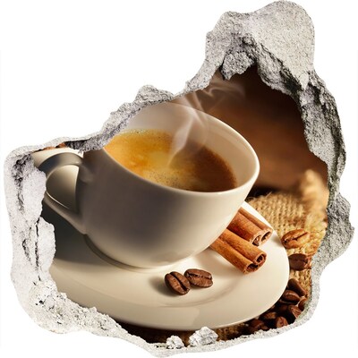 Adesivo effetto buco nel muro Caffè aromatico alla cannella