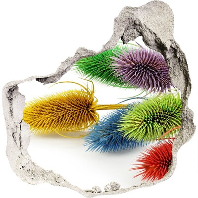 Trompe l'oeil buco nel muro Esplosione floreale nel cemento