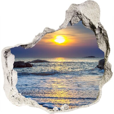 Finto buco nel muro 3D Tramonto sul mare