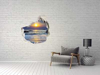Finto buco nel muro 3D Tramonto sul mare