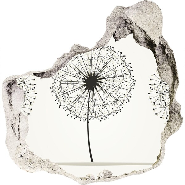 Adesivo effetto buco nel muro Denti di leone contro il muro