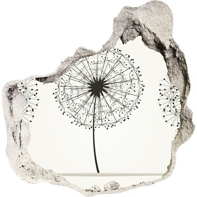 Adesivo effetto buco nel muro Denti di leone contro il muro