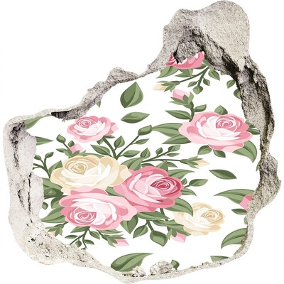 Trompe l'oeil buco nel muro Giardino fiorito 