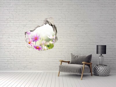 Trompe l'oeil buco nel muro Un paradiso di fiori dietro il muro