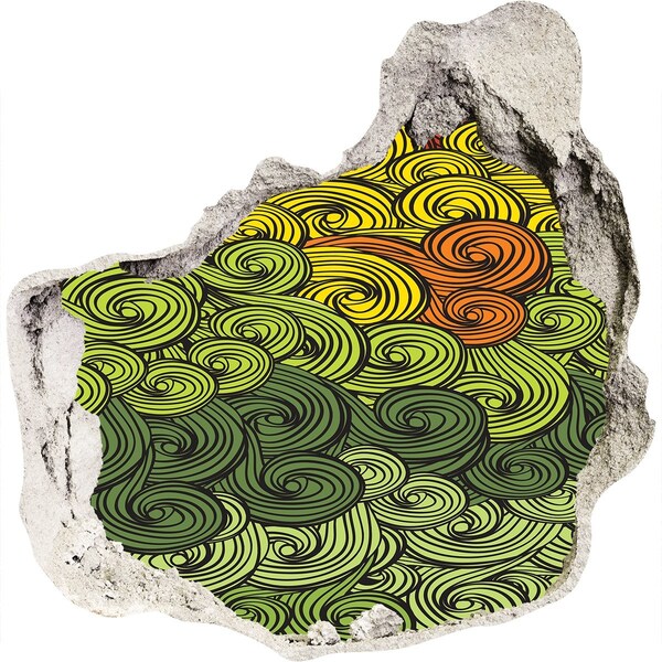 Adesivo effetto buco nel muro Vortici colorati sul muro