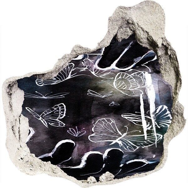 Finto buco nel muro 3D Farfalle in uno spazio magico