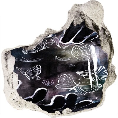 Finto buco nel muro 3D Farfalle in uno spazio magico