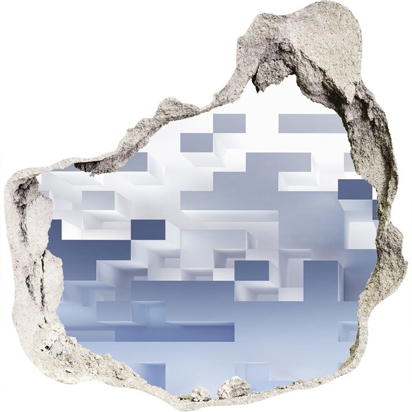 Trompe l'oeil buco nel muro Spazio astratto nelle tonalità del blu