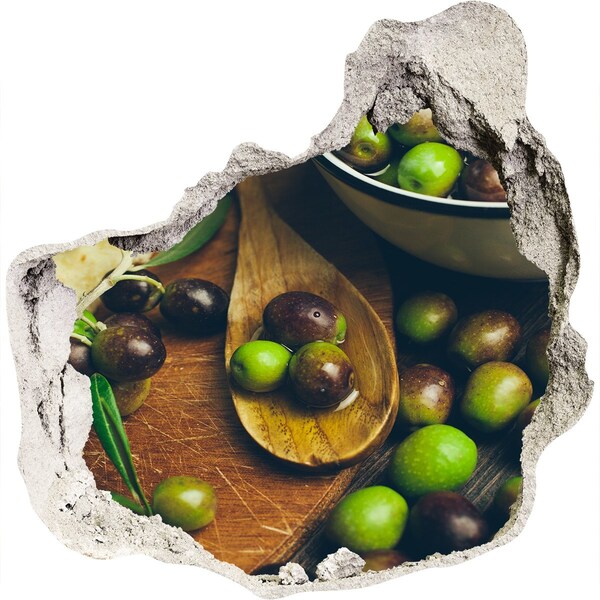 Adesivo effetto buco nel muro Olive in cucina