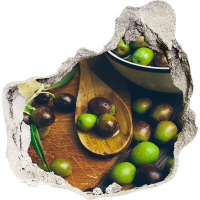 Adesivo effetto buco nel muro Olive in cucina