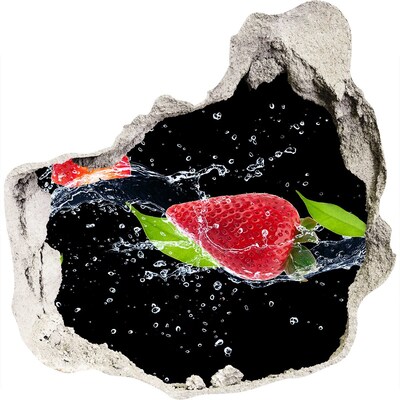 Trompe l'oeil buco nel muro Fragola in acqua