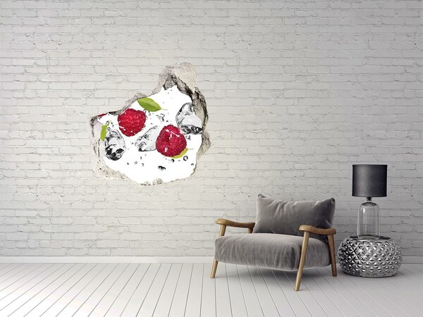 Trompe l'oeil buco nel muro Paradiso di frutta con ghiaccio