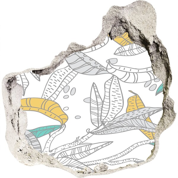 Trompe l'oeil buco nel muro Un'oasi tropicale in mezzo al cemento