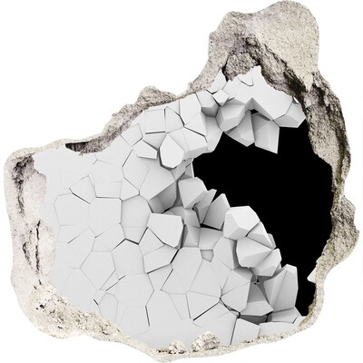 Trompe l'oeil buco nel muro Un muro crollato affacciato sul vuoto