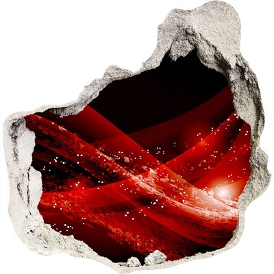 Finto buco nel muro 3D Vortice rosso nel cemento