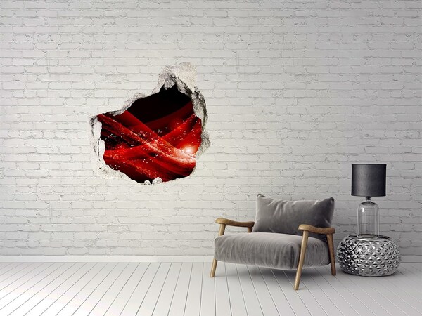 Finto buco nel muro 3D Vortice rosso nel cemento
