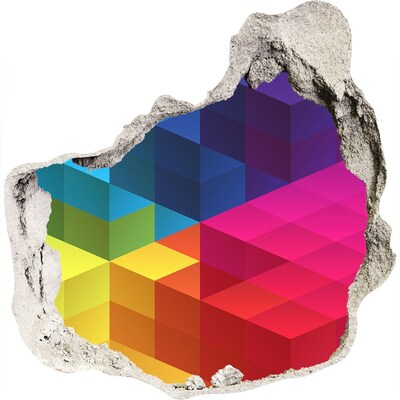 Finto buco nel muro 3D Illusione colorata dello spazio