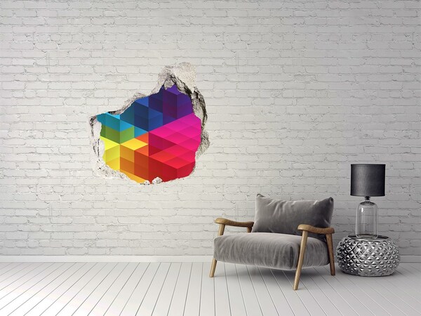 Finto buco nel muro 3D Illusione colorata dello spazio