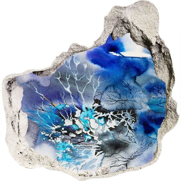 Trompe l'oeil buco nel muro Il mondo sottomarino nella buca