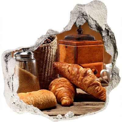 Trompe l'oeil buco nel muro Festa al caffè