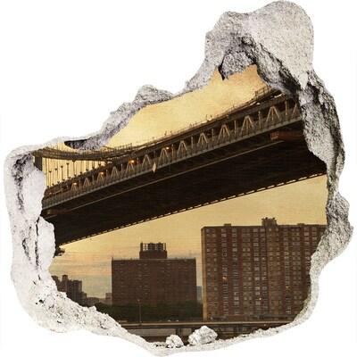 Trompe l'oeil buco nel muro Ponte di New York