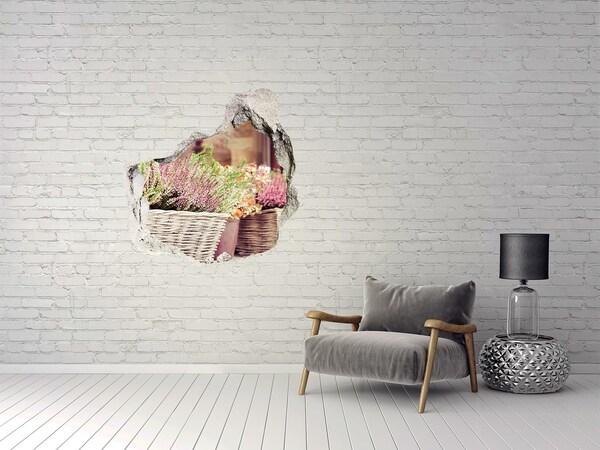 Finto buco nel muro 3D Un angolo fiorito in giardino