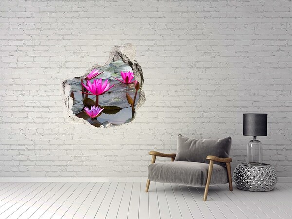 Finto buco nel muro 3D Fiori acquatici nello stagno