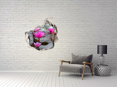 Finto buco nel muro 3D Fiori acquatici nello stagno