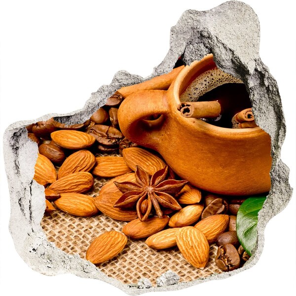 Trompe l'oeil buco nel muro Caffè e spezie in stile rustico