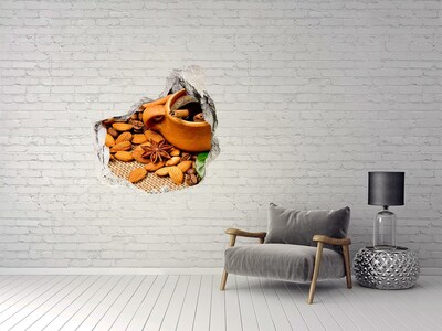 Trompe l'oeil buco nel muro Caffè e spezie in stile rustico