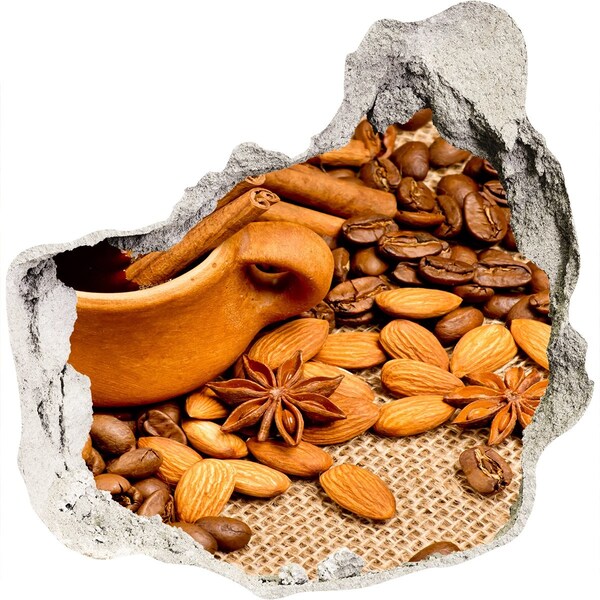 Adesivo effetto buco nel muro Una scorpacciata di caffè in un localino nascosto.