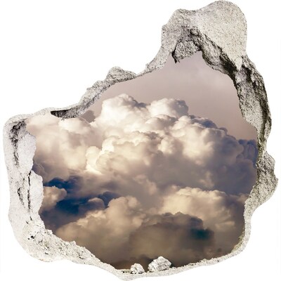 Trompe l'oeil buco nel muro Nuvole dietro il muro