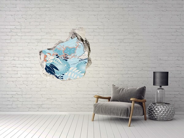 Finto buco nel muro 3D Il mondo sottomarino dei coralli