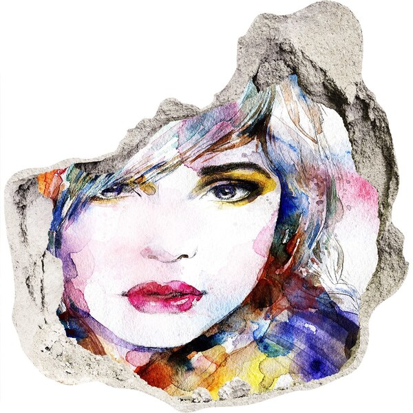 Trompe l'oeil buco nel muro Ritratto in un muro in rovina