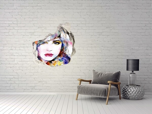 Trompe l'oeil buco nel muro Ritratto in un muro in rovina