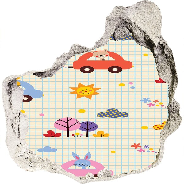 Adesivo effetto buco nel muro Un mondo di bambini pieno di gioia