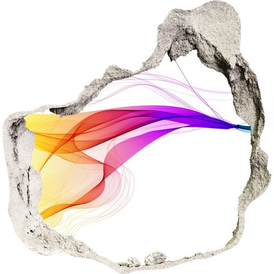 Finto buco nel muro 3D Un'esplosione di energia colorata